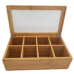 High-Quality Natural Bamboo 8 Selection Tea Box