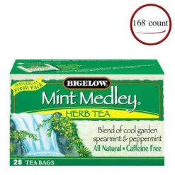 Bigelow Mint Medley Caffeine Free Herbal Tea 168 Bags